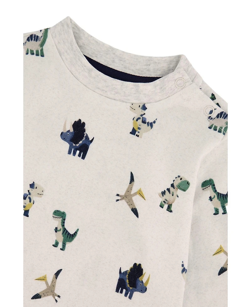 Deux par Baby Boy (6M-24M) Cotton T-Shirt and Fleece Pant Set Dinosaur Print