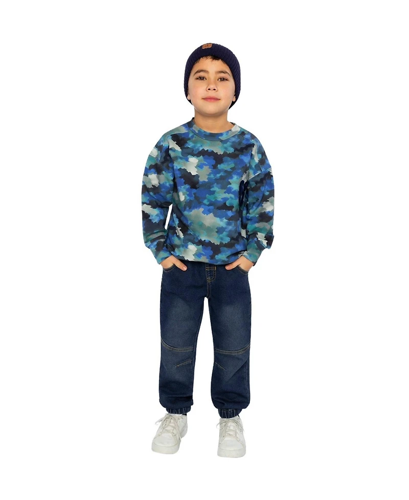 Deux par Little and Big Boy(6-12) Camouflage Fleece Sweatshirt