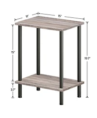 Slickblue Modern Side Table with Storage Shelf for Living Room Organization