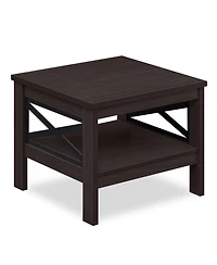 Slickblue 2-Tier Square Side Table with Storage Shelf and X-Frame Design