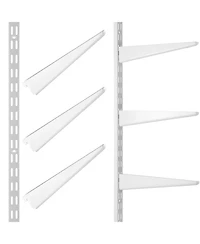 Xdovet Rail Upright Wall Shelving System Adjustable Bracket Heavy Duty Metal Support Kitchen Closet Home Indoor