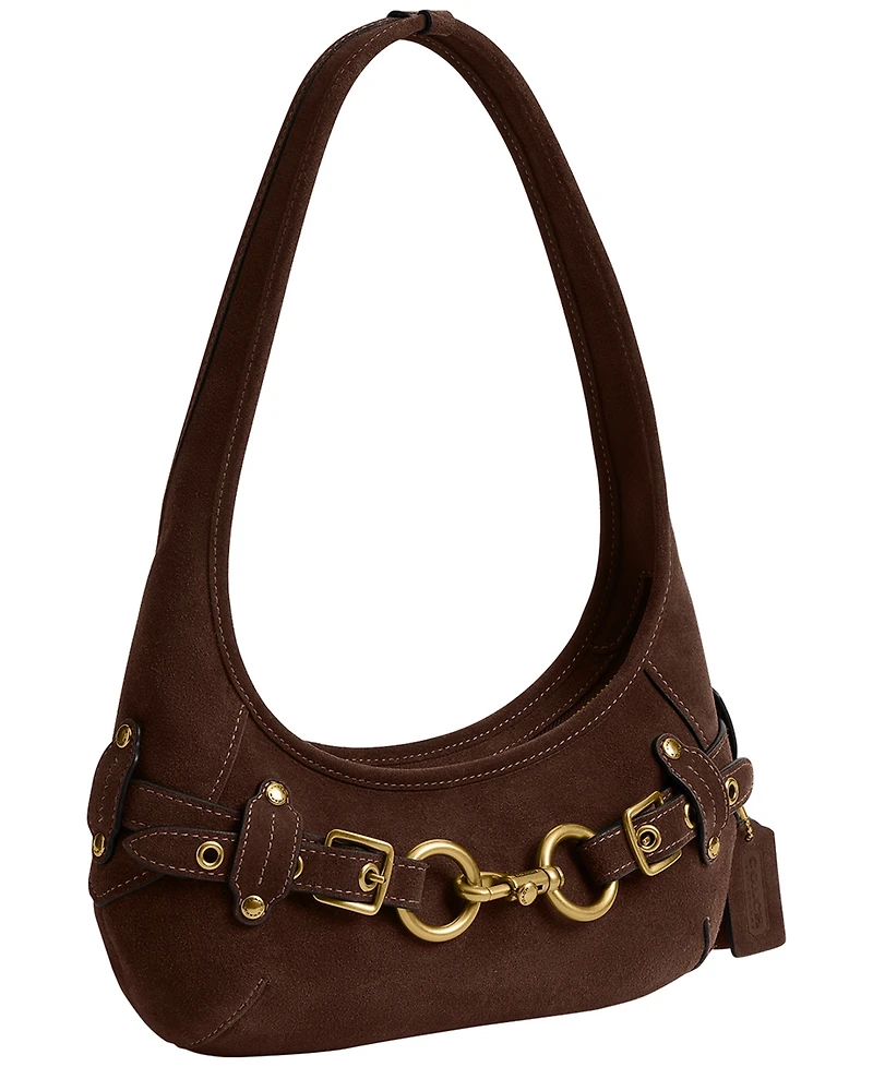 Coach Belted Ergo Suede Small Shoulder Handbag