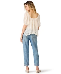 Steve Madden Women's Vickie V-Neck Half-Sleeve Top