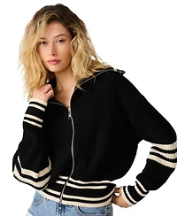 Steve Madden Women's Dara Zip-Front Sweater