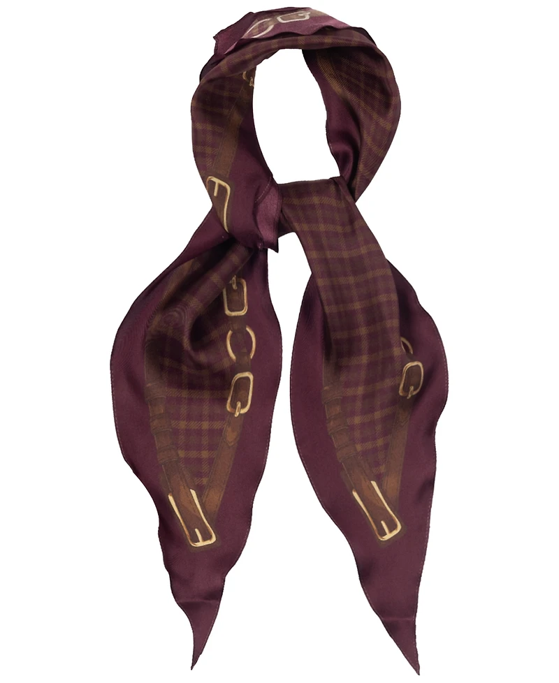 Lauren Ralph Lauren Plaid with Belting Border Small Diamond Scarf