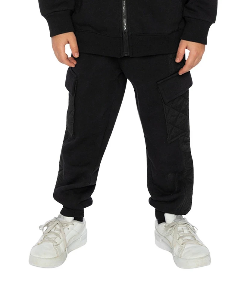 Deux par Little and Big Boy (6Y - 12Y) Fleece Bi-Material Sweatpants