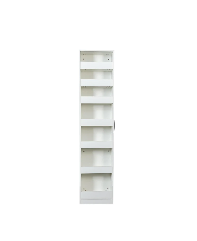 Flynama 7 Tier Slim Pull Out Storage Shelf Narrow Gap Organizer For Kitchen Living Room