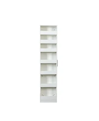 Flynama 7 Tier Slim Pull Out Storage Shelf Narrow Gap Organizer For Kitchen Living Room