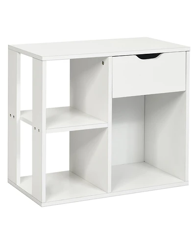 Costway 3-tier Side Table with Storage Shelfand Drawer Space-saving Nightstand