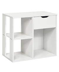 Costway 3-tier Side Table with Storage Shelfand Drawer Space-saving Nightstand