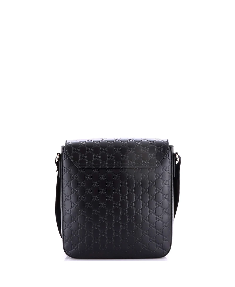 Pre-Owned Gucci Small Buckle Flap Messenger Bag Guccissima Leather