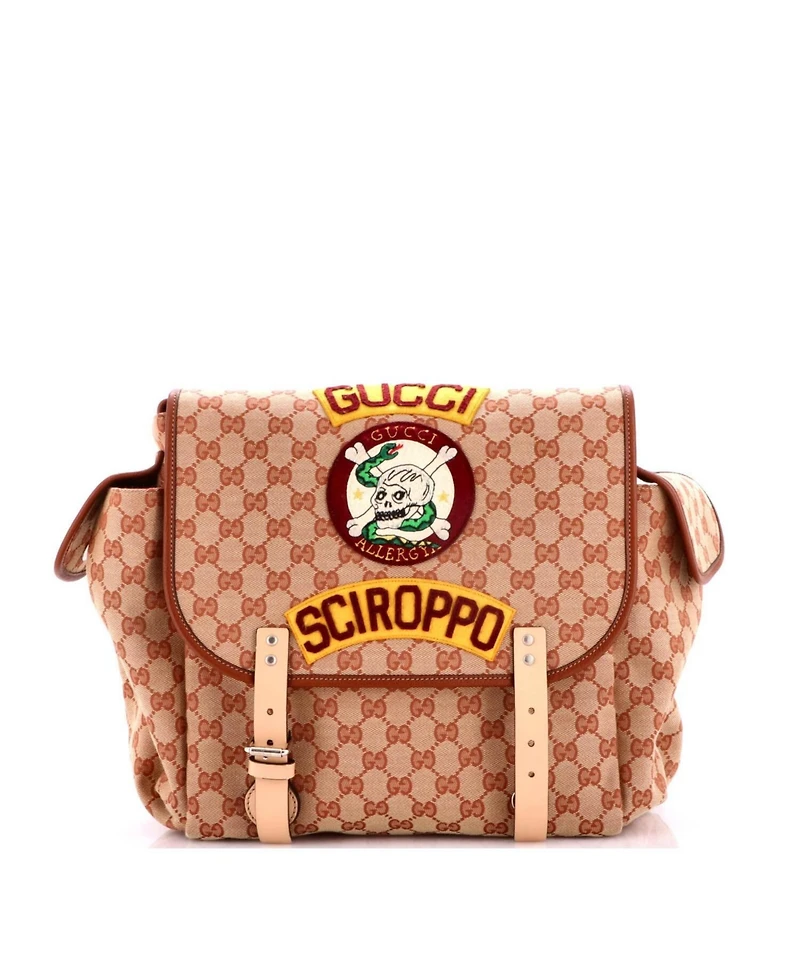 Pre-Owned Gucci Children's Flap Backpack Embroidered Gg Canvas