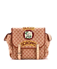Pre-Owned Gucci Children's Flap Backpack Embroidered Gg Canvas