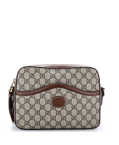 Pre-Owned Gucci Interlocking G Patch Messenger Camera Bag Gg Coated Canvas
