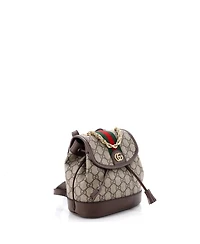 Pre-Owned Gucci Mini Ophidia Flap Backpack Gg Coated Canvas