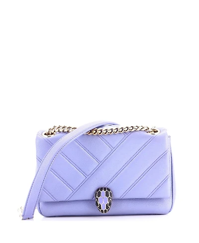 Pre-Owned Bvlgari Small Serpenti Cabochon Shoulder Bag Diagonal Quilted Leather