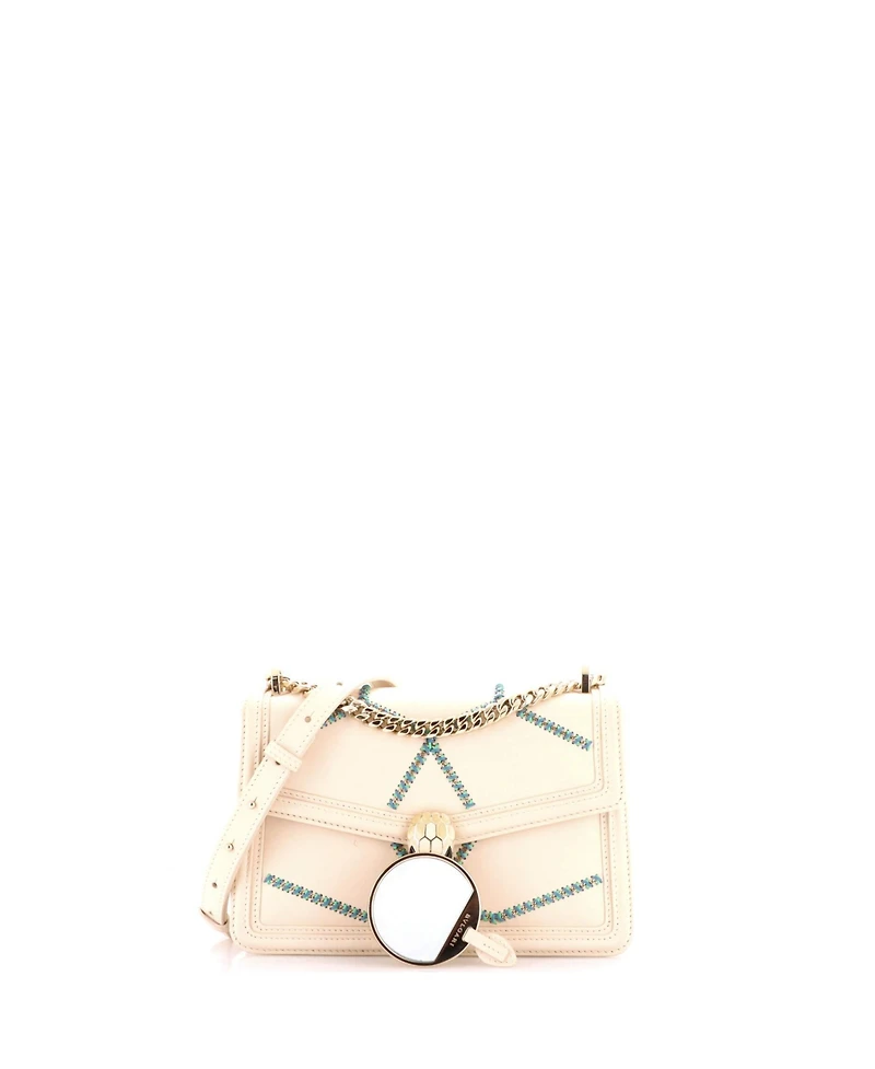 Pre-Owned Bvlgari Small Serpenti Forever Shoulder Bag Whipstitched Leather