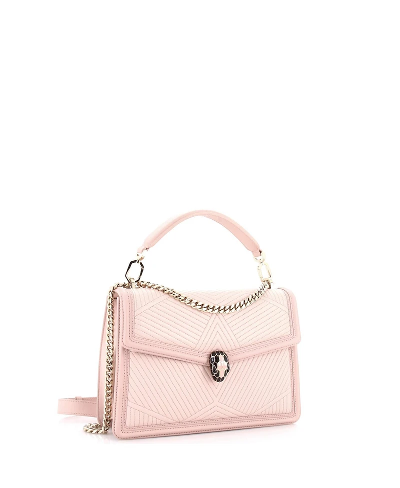 Pre-Owned Bvlgari Medium Serpenti Forever Shoulder Bag Quilted Leather
