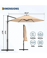 9-foot Off-Center Outdoor Umbrella-uv-Resistant, Large-Canopy Cantilever Patio Umbrella with Breathable Canopy, Ideal for Patios and Backyards