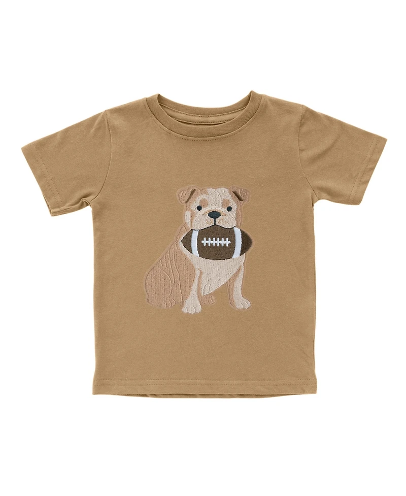 Sweet Wink Little Boys Bulldog Football Patch Short Sleeve T-Shirt