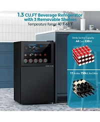 Cowsar 2.6 Cu.Ft Mini Fridge with Freezer,Compact Reversible Door Cooler
