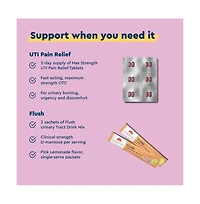 Uqora Uti Pain Maximum Relief and Flush Convenience Bundle - Pink Lemonade Flavor