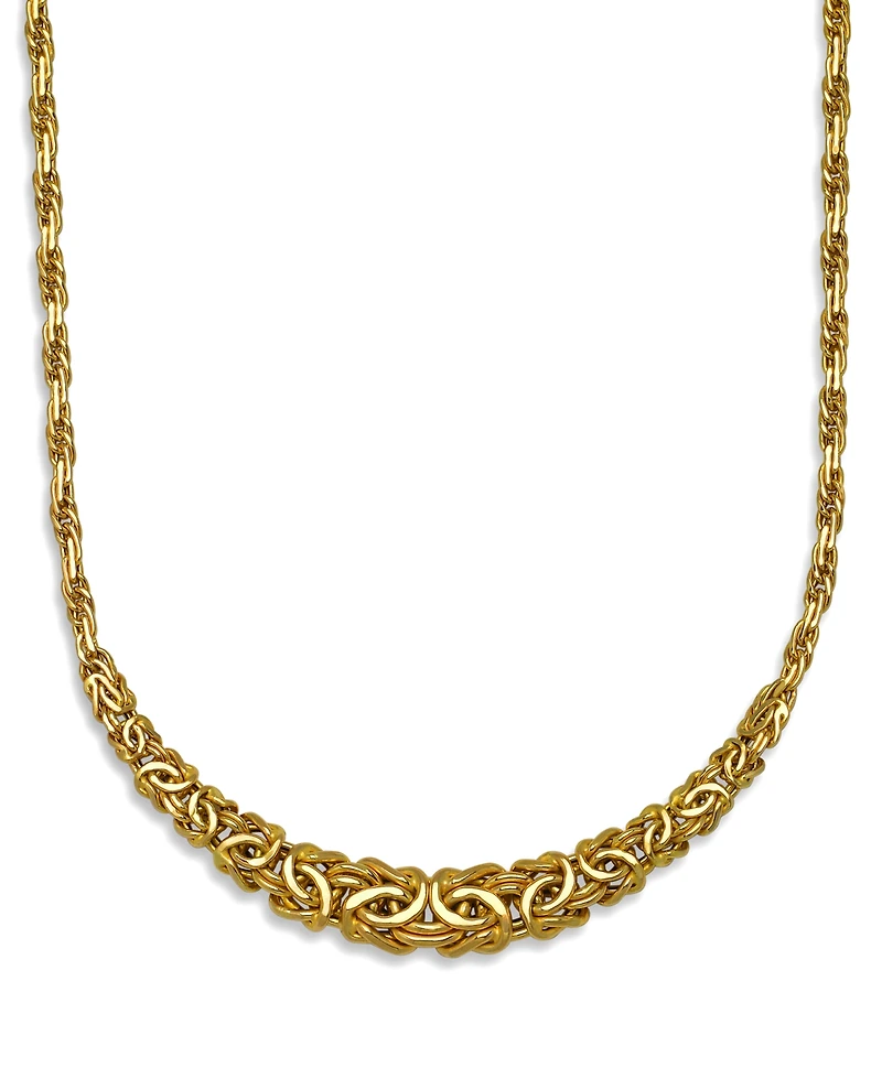Italian Gold 17" Byzantine Necklace in 14k Gold