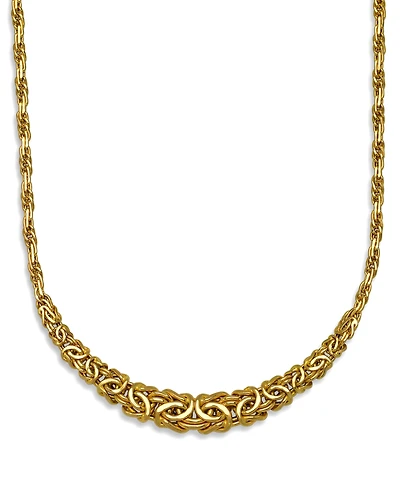 Italian Gold 17" Byzantine Necklace in 14k Gold