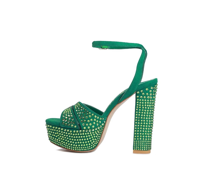 bellini heat-set diamante high block heel sandals