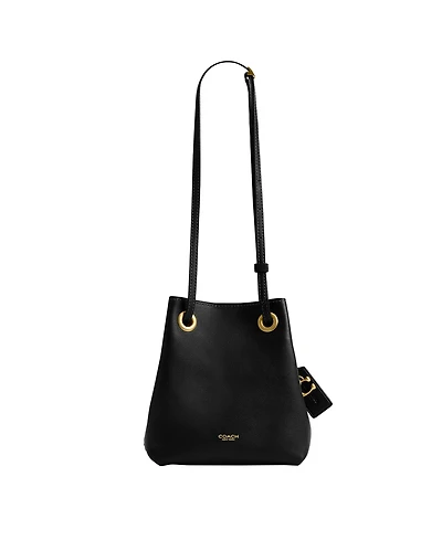 Coach Leather Jade Drawstring Crossbody Bag