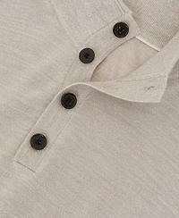 Reiss Men's Farnham Merino Wool Funnel-Neck Half-Button Jumper