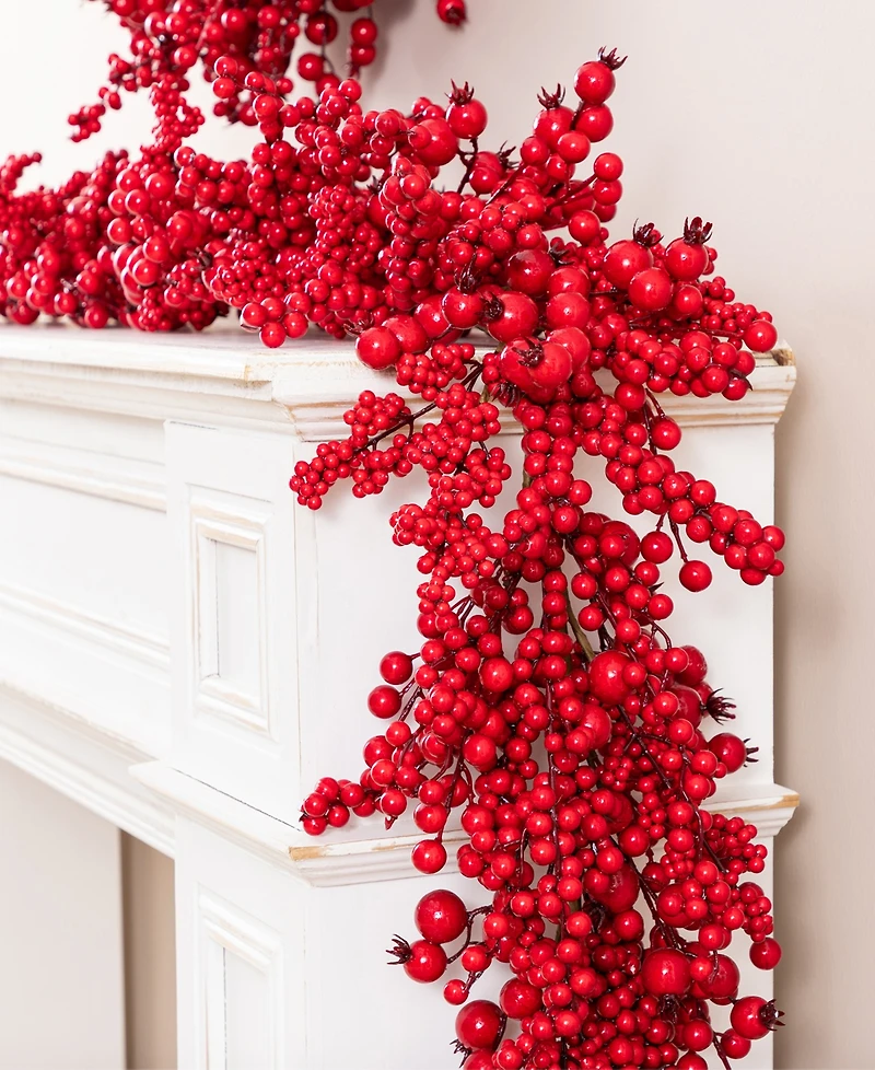 Glitzhome 6-Ft. Christmas Full Berry Garland