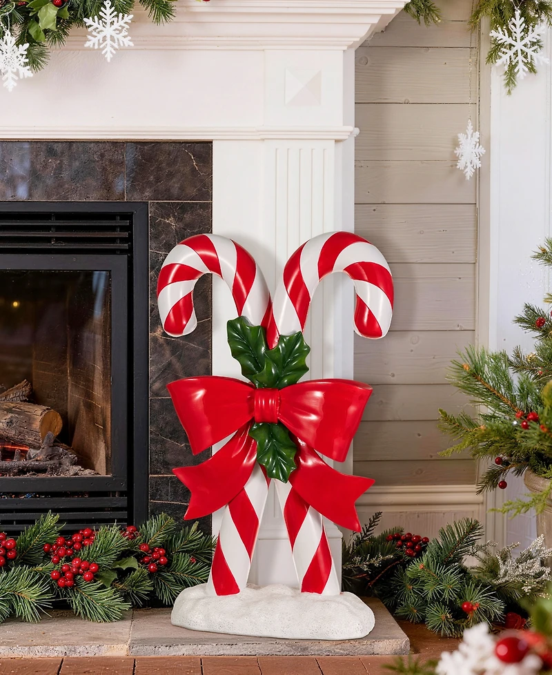 Glitzhome 24" Christmas Candy Cane Porch Decor