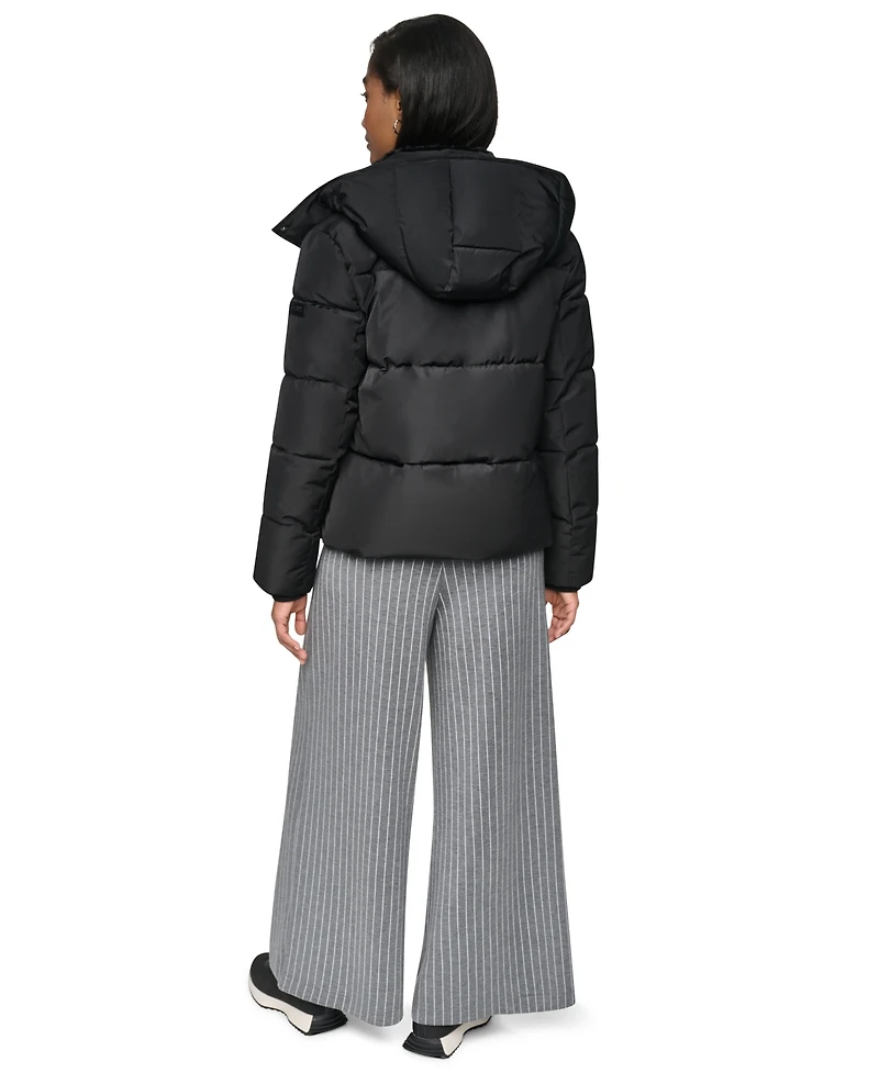Dkny Women's Short Toggle Stand Collar Puffer Coat