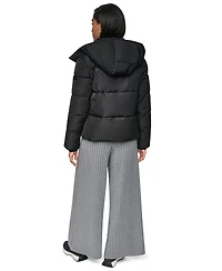 Dkny Women's Short Toggle Stand Collar Puffer Coat