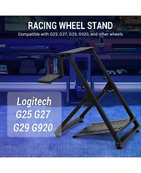 homfan 27.6in Foldable Racing Wheel Stand for G29 G920, Heavy Duty Steering Wheel Cockpit for Xbox PlayStation Pc Racing Simulator Games, Carbon Steel