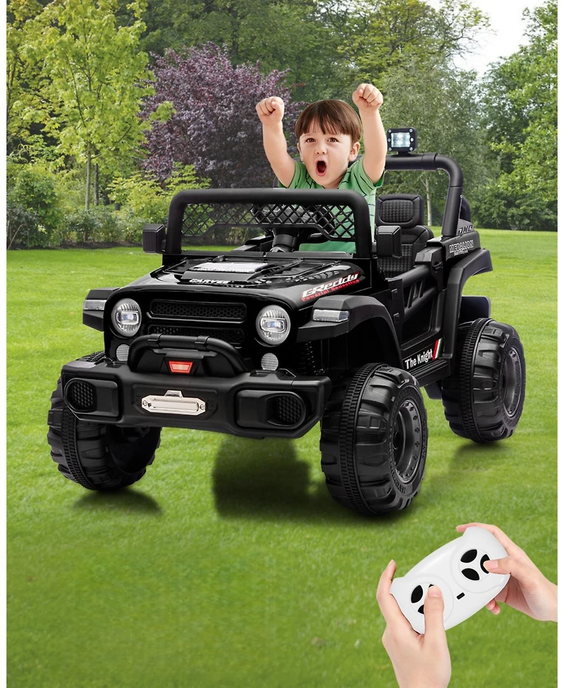 homfan 43.3 x 28.3 Inch Kids Electric Ride On Car 12V Battery Powered with Remote Control for Outdoor Play