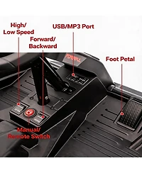 homfan 24V 4x4 Electric Ride-On Utv Ages 3-8 - Dual 12V Batteries, 4x85W Motors, Metal Frame