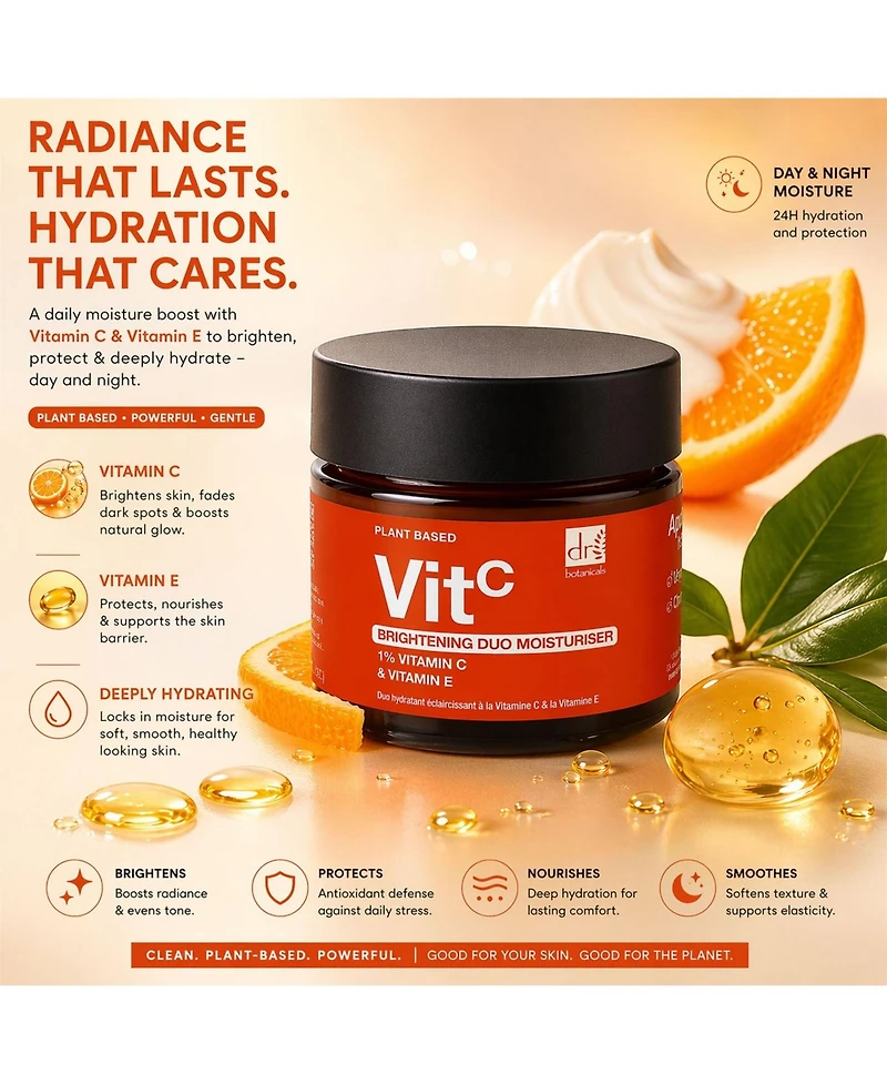 Dr. Botanicals Brightening Duo Moisturiser with 1 Percentage Vitamin C and Vitamin E 60milliliter