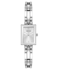Anne Klein Women's Quartz Rectangle Silver-Tone Alloy Metal Bracelet Watch 28mm x 16.3mm