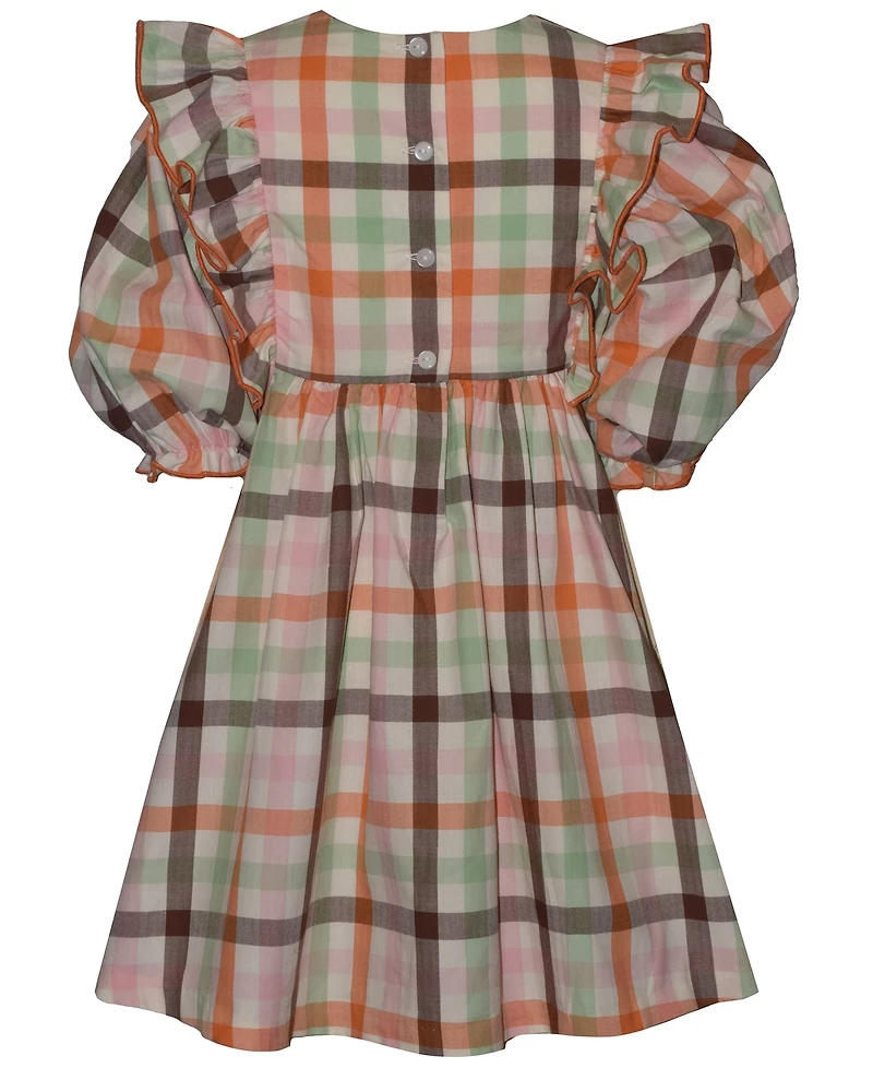 Bonnie Jean Girls' 2T-6X Long-Sleeve Plaid Dress