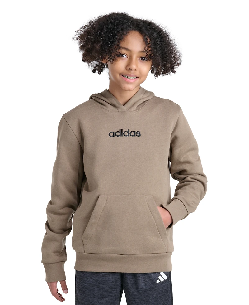 adidas Boys' 8-20 Long-Sleeve Essential Linear Hooded Sweatshirt