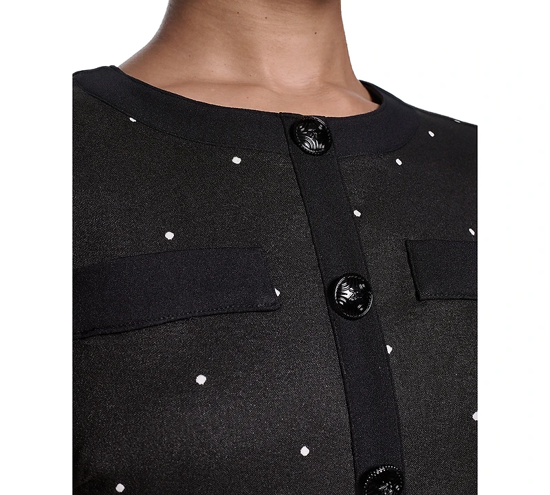 Karl Lagerfeld Paris Women's Mini Polka Dot Sheath Short Dress