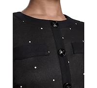 Karl Lagerfeld Paris Women's Mini Polka Dot Sheath Short Dress