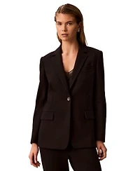 Calvin Klein Womens One Button Notch Collar Blazer