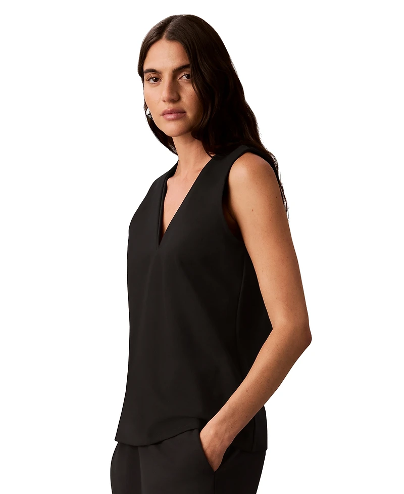Calvin Klein Women's V-Neck Banded Shell Top
