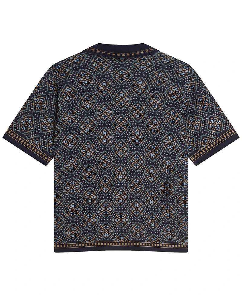Scotch & Soda Men's Jacquard Knitted Short-Sleeve Shirt