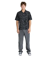 Quiksilver Men's Cotton Viscose Blend Collared Button-Up Shirt