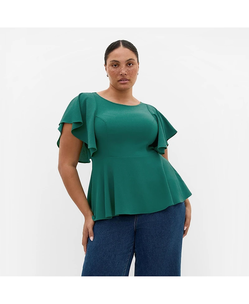 City Chic Women's Romantic Mood Peplum Top