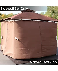 Sunnydaze Decor 4-Piece Polyester Gazebo Sidewall Curtain Set - Brown